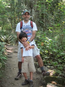 Darius and dad hiking