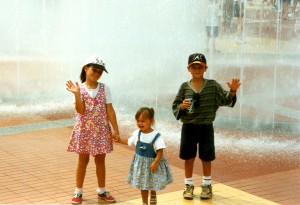Amber, Julie, and Adam at the Olympic Fountain in Atlanta GA